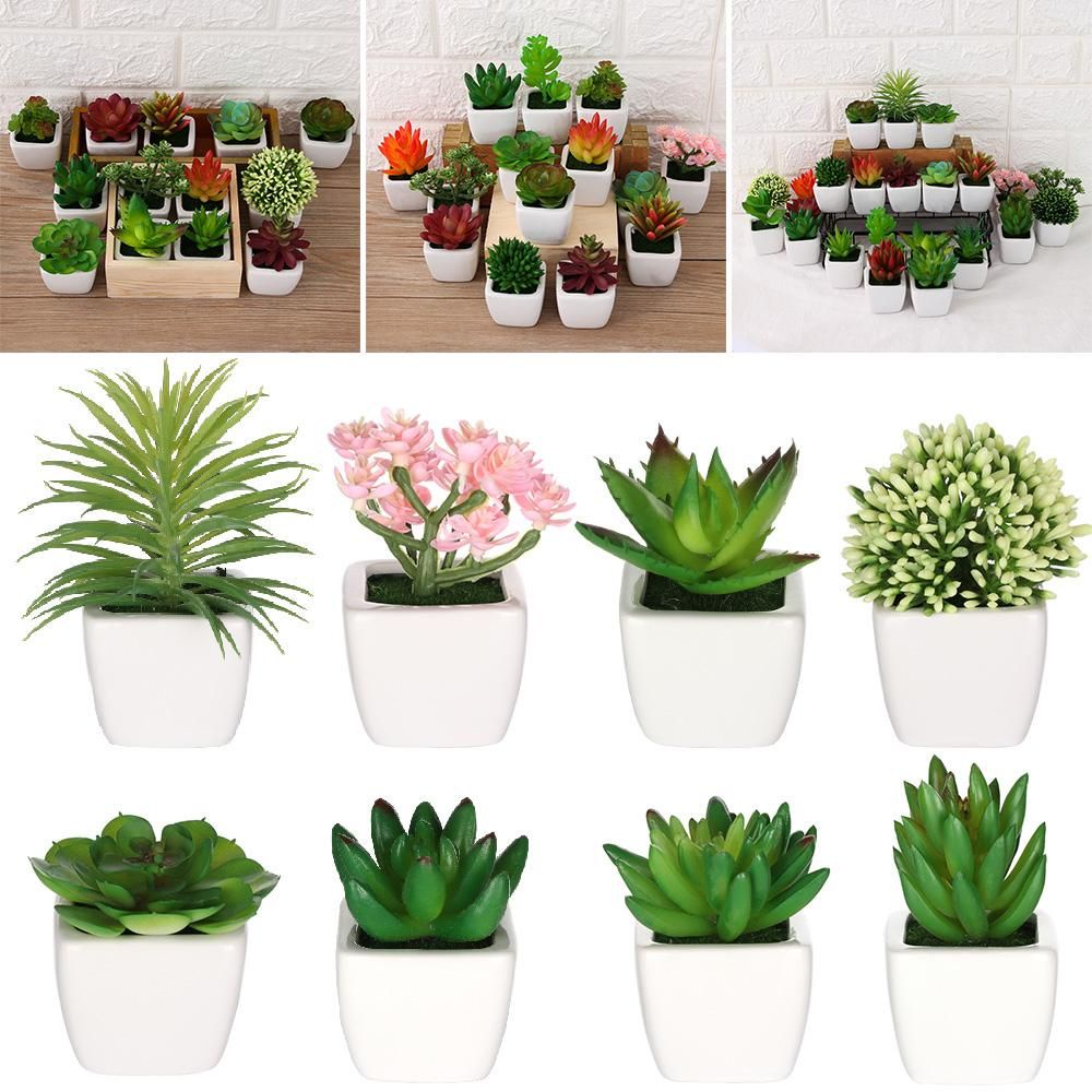 Cây Sen Đá Nhân Tạo Mini Chất Lượng Cao Trang Trí Nhà Cửa/Văn Phòng