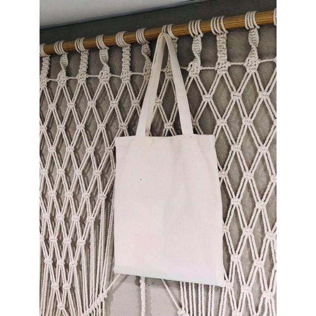 Túi vải tote nữ Canvas trơn trắng (không có khóa miệng) TT09