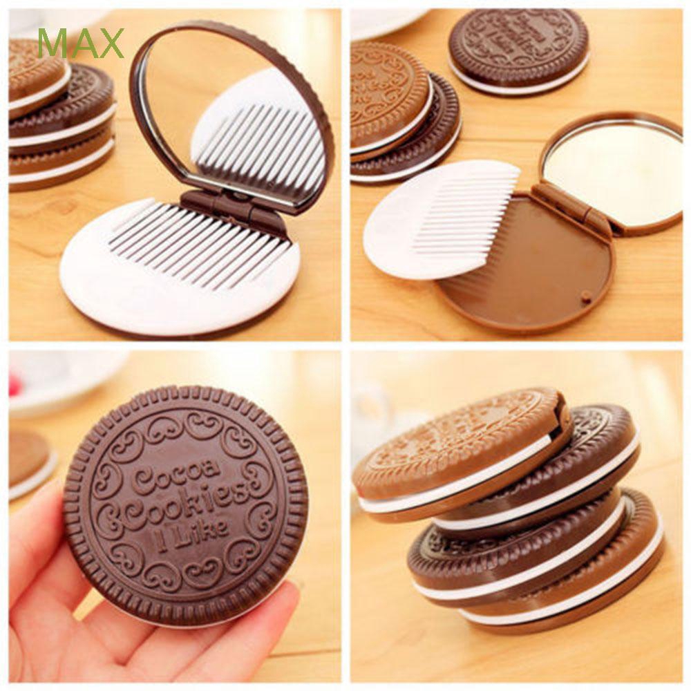 Gương Trang Điểm Kèm Lược Thiết Kế Hình Bánh Quy Độc Đáo