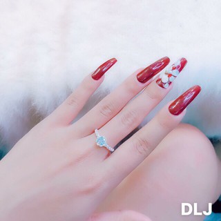 Nhẫn bạc ta đính đá trắng-ảnh thật