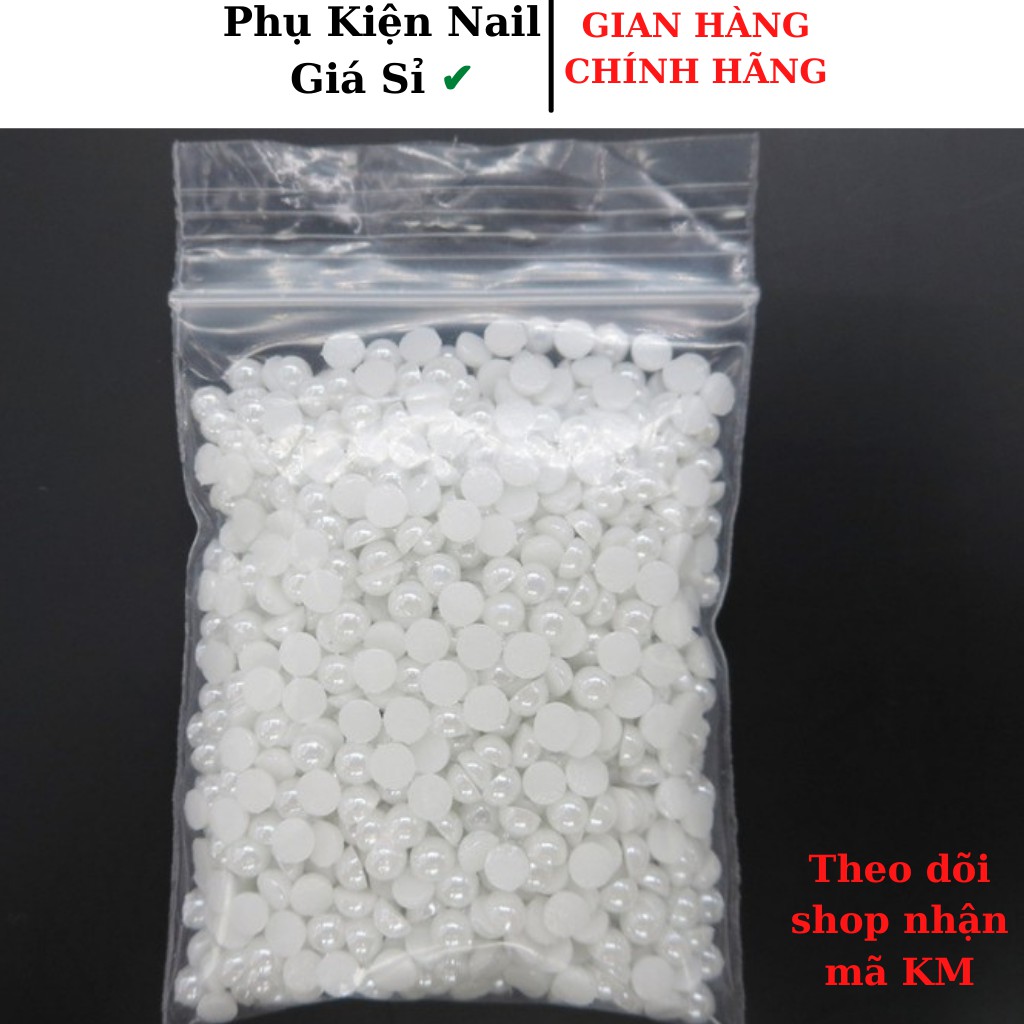 trai nửa gắn móng, trang trí móng (màu trắng) size 4