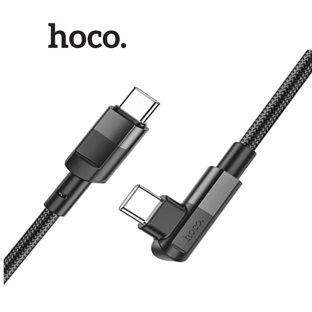 Cáp sạc điện thoại HOCO U108 kiểu L bện Nylon chống gãy, sạc nhanh 100W Type C to Type C