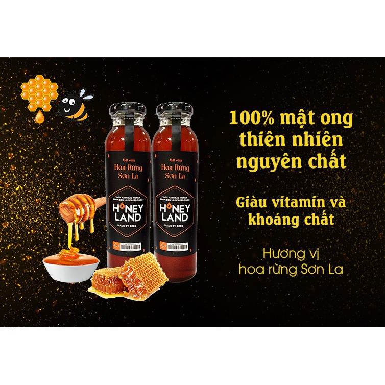 [Honey Land]_Combo 3 chai Mật ong Sơn La (470gr/chai) Tặng 4 chai Mật ong Điện Biên (380gr/chai)