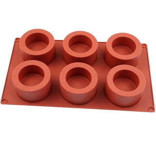 Khuôn silicone 6 ngăn tạo hình làm bánh mousse/bánh mousse hình tròn diy