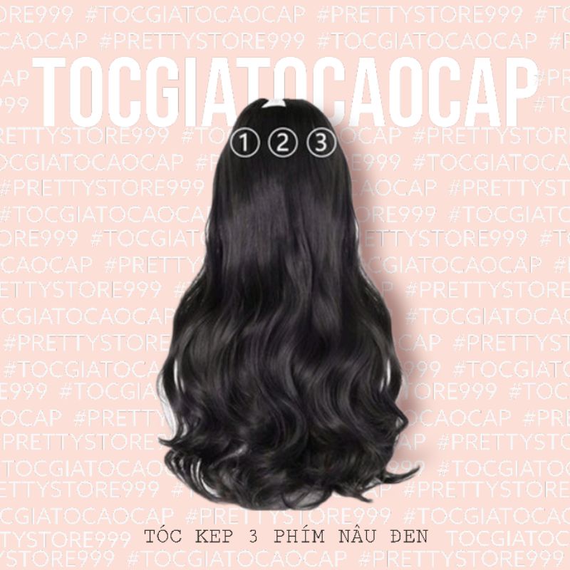 💕 TÓC KẸP 💕 SET TÓC KẸP 3 PHÍM DÁNG XOĂN 60CM