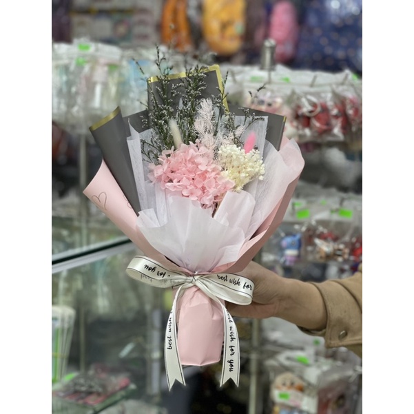 Hoa sáp hoa lụa bó kiểu Hàn quốc