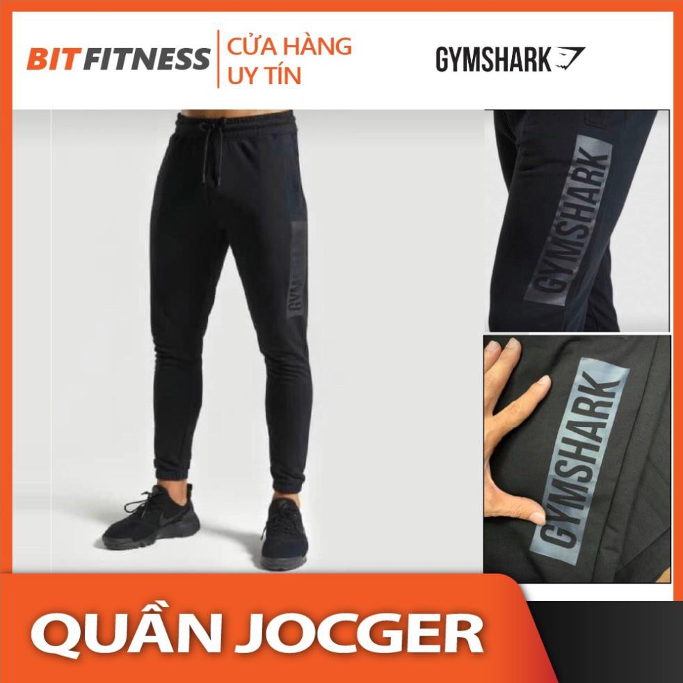 Quần Tập Gym Nam – Quần Jogger Gym GYMSHARK vải poly 2 da cao cấp, logo phản quang - BiT Fitness chuyên đồ tập . ་