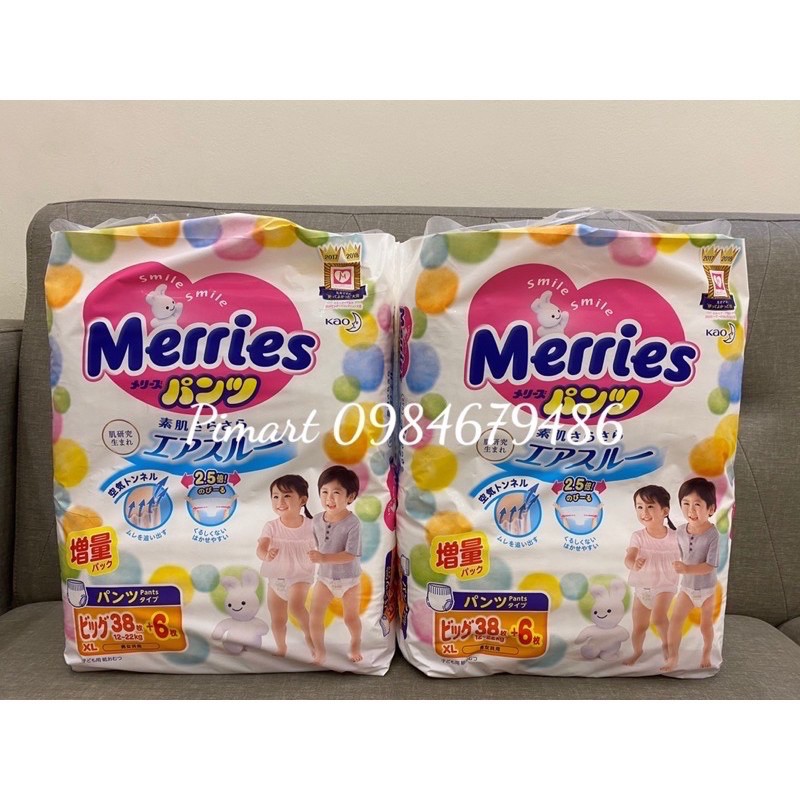 [MIẾNG DÙNG THỬ MERRIES] Tã Dán/Quần Merries Nội Địa Nhật NB96/S88/M68/L58/M64/L50/XL44/XXL28