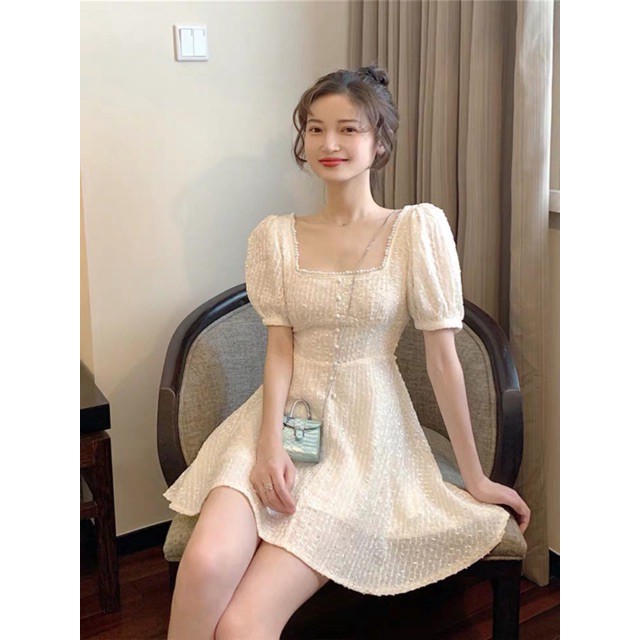 [ORDER] Đầm tiểu thư cổ vuông_ đầm body trắng dự tiệc sang trọng | BigBuy360 - bigbuy360.vn