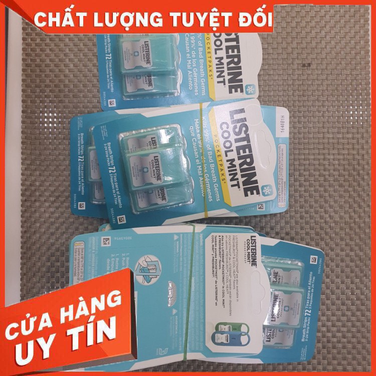 [Hàng Chuẩn Mỹ] Hộp 72 miếng ngậm Thơm Miệng khẩn cấp Listerine Pocketpaks