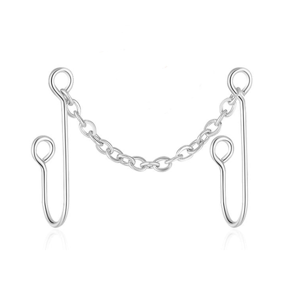 Khuyên mũi giả xỏ dây xích màu đen không cần xỏ lỗ