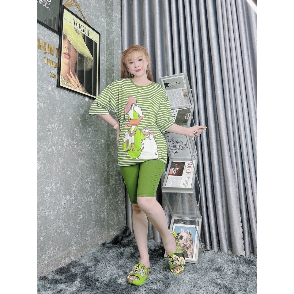 Đồ bộ nữ mặc nhà chất liệu vải thun Cotton 100%, 3 size, 45-80kg vừa, PL261