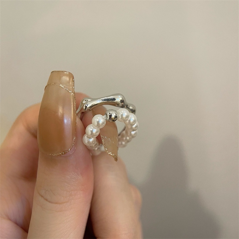 Nhẫn Hở Đính Ngọc Trai Nhân Tạo Thời Trang Dành Cho Nữ