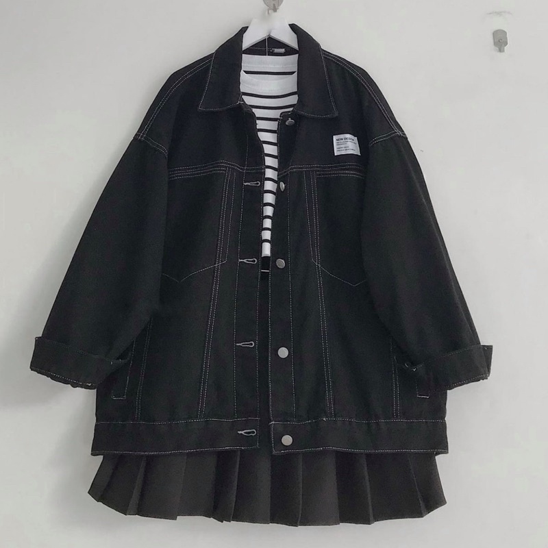 Áo Khoác Jean Đen Simple Unisex Nam Nữ