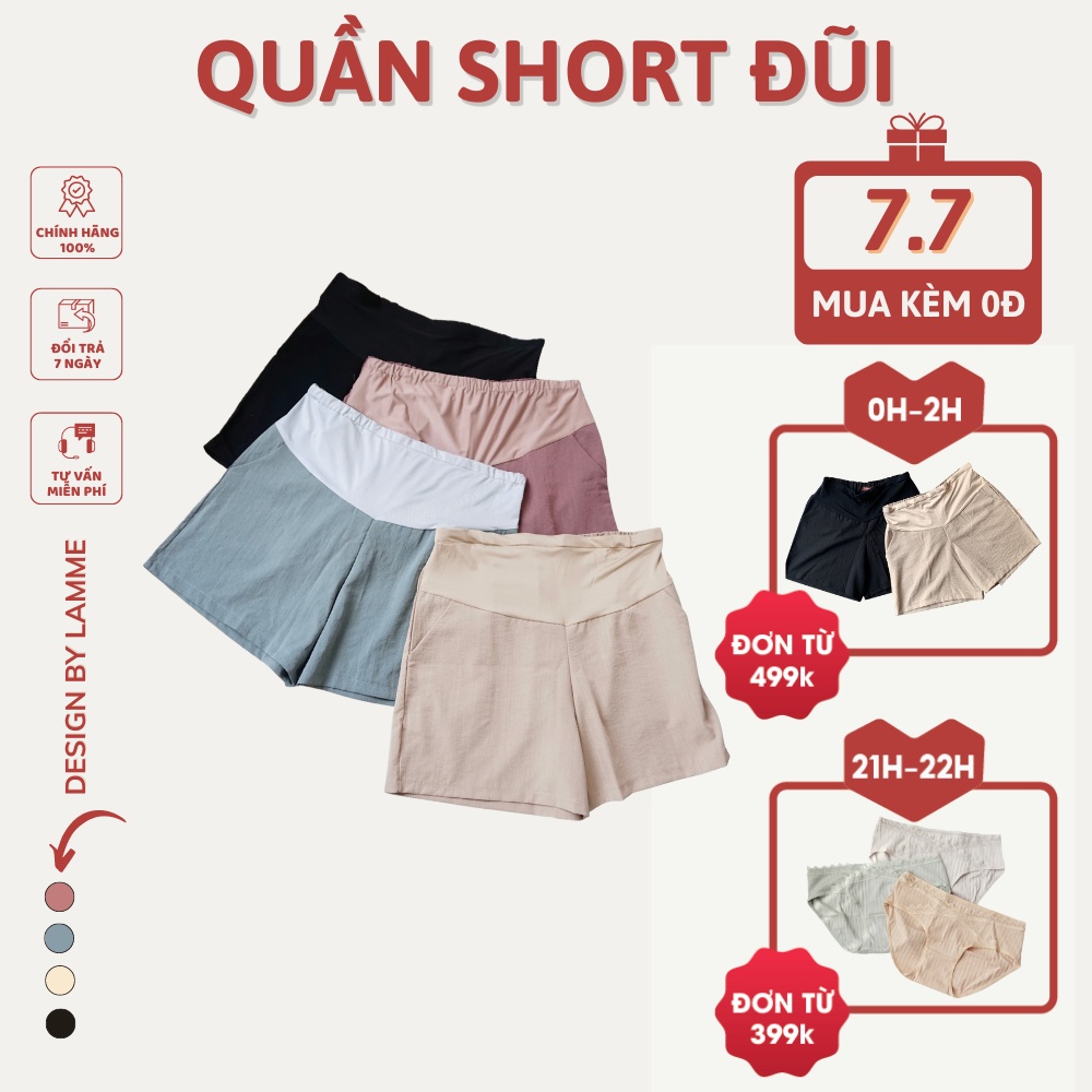 Quần bầu Short Đũi dáng basic với 4 màu dễ mặc thấm hút mồ hôi by LAMME