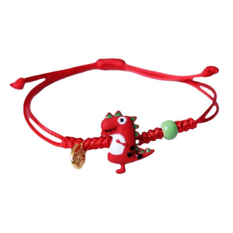 Hoạt Hình Vòng Đeo Tay Đan Len Hình Khủng Long Dễ Thương Cho Học Sinh