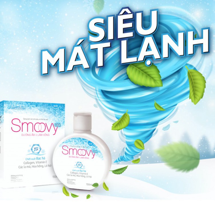 Dung dịch vệ sinh phụ nữ Smoovy Cool mát lạnh– Giúp thơm hồng se khít (Lọ 150ml)