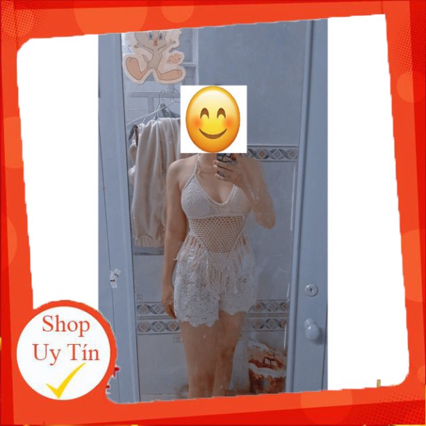 Set đan móc áo quần len đi biển