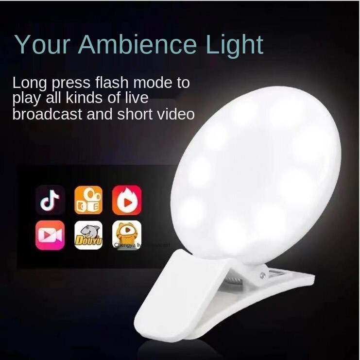 Vòng đèn LED mini hỗ trợ chụp ảnh selfie RK17 cho điện thoại thông minh