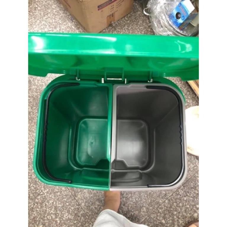Thùng rác 2 ngăn ☼ 𝔽𝔼𝔼𝕊ℍ𝕀ℙ☼ Thiết kế phân loại rác thông minh - 40 LÍT đạp chân Gía rẻ