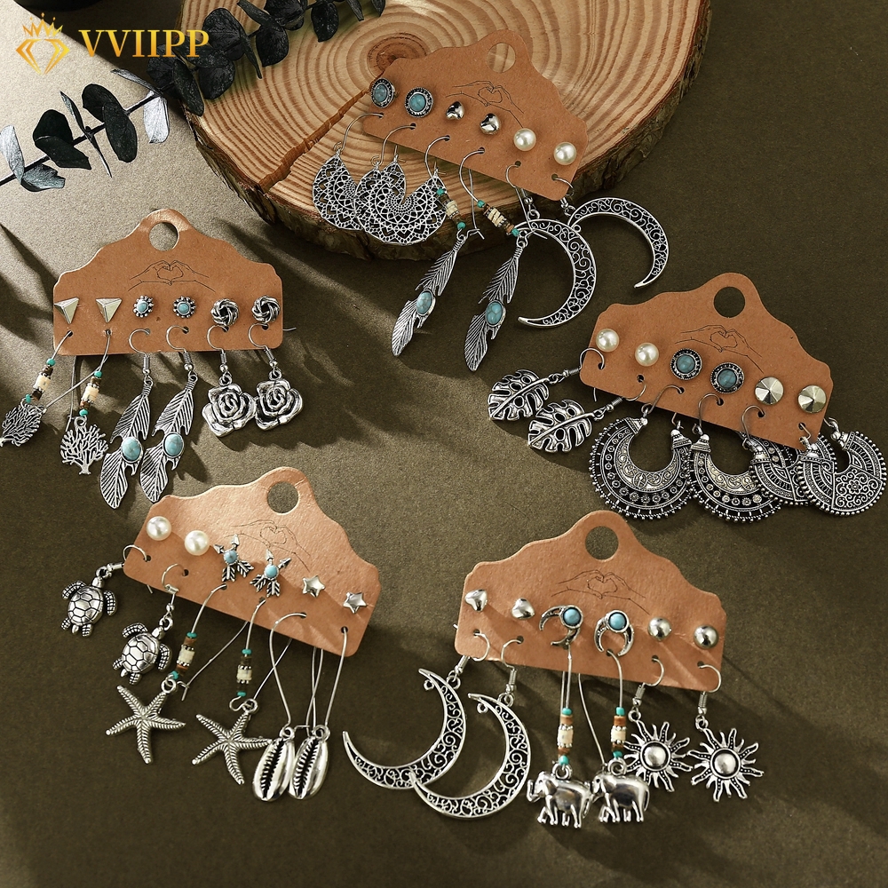 Set Đôi Khuyên Tai Phong Cách Bohemian Cổ Điển Thanh Lịch Dành Cho Nữ