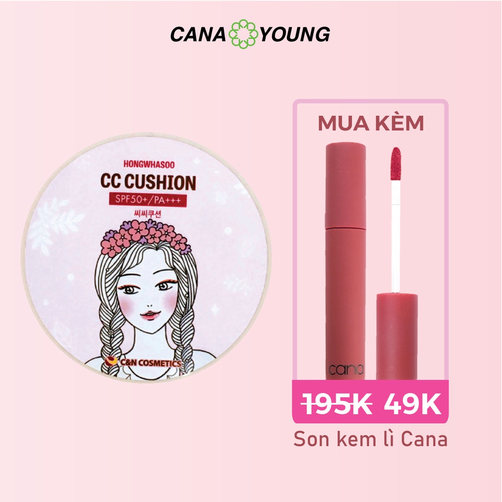 Phấn Nước Trang Điểm Hàn Quốc Hongwhasoo CC Cushion SPF 50+/PA+++ 15gr (Hộp)