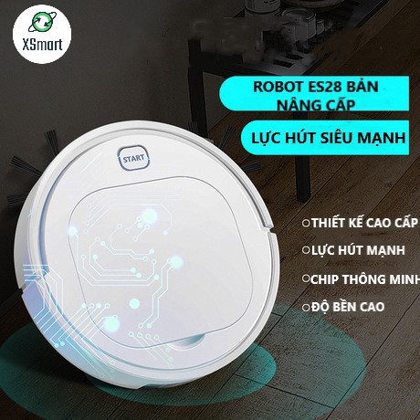 Robot Hút Bụi Lau Nhà Thông Minh Nâng Cấp Tự Động Di Chuyển, Pin Sạc, Máy Hút Mạnh, Rô Bốt Kèm Dẻ Lau .