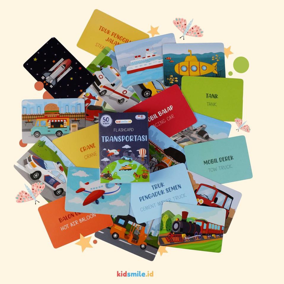 Giá cả các mẫu➔ Bộ thẻ bài đồ chơi hình phương tiện giao thông cho bé