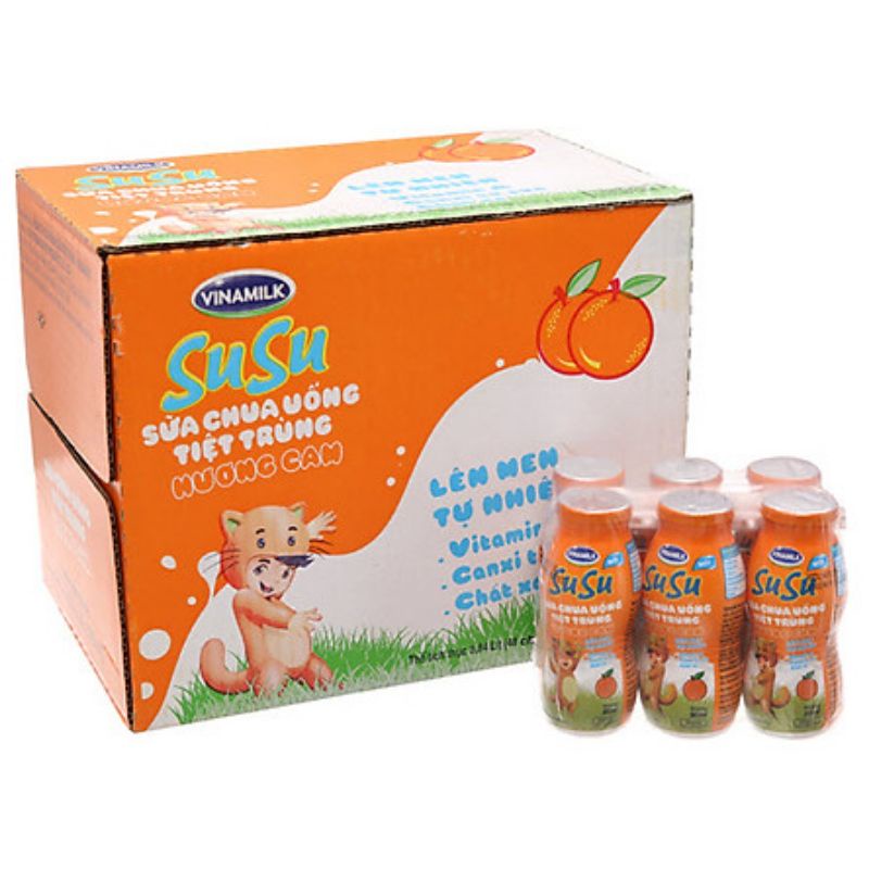 [Hãng Vinamilk Xả]Thùng Sữa Chua Uống Susu Lọ 80ml Các vị Dâu Cam Táo Nho và Socola