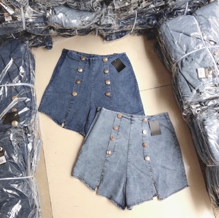 Quần short jean & nút {video& hình chụp thật}