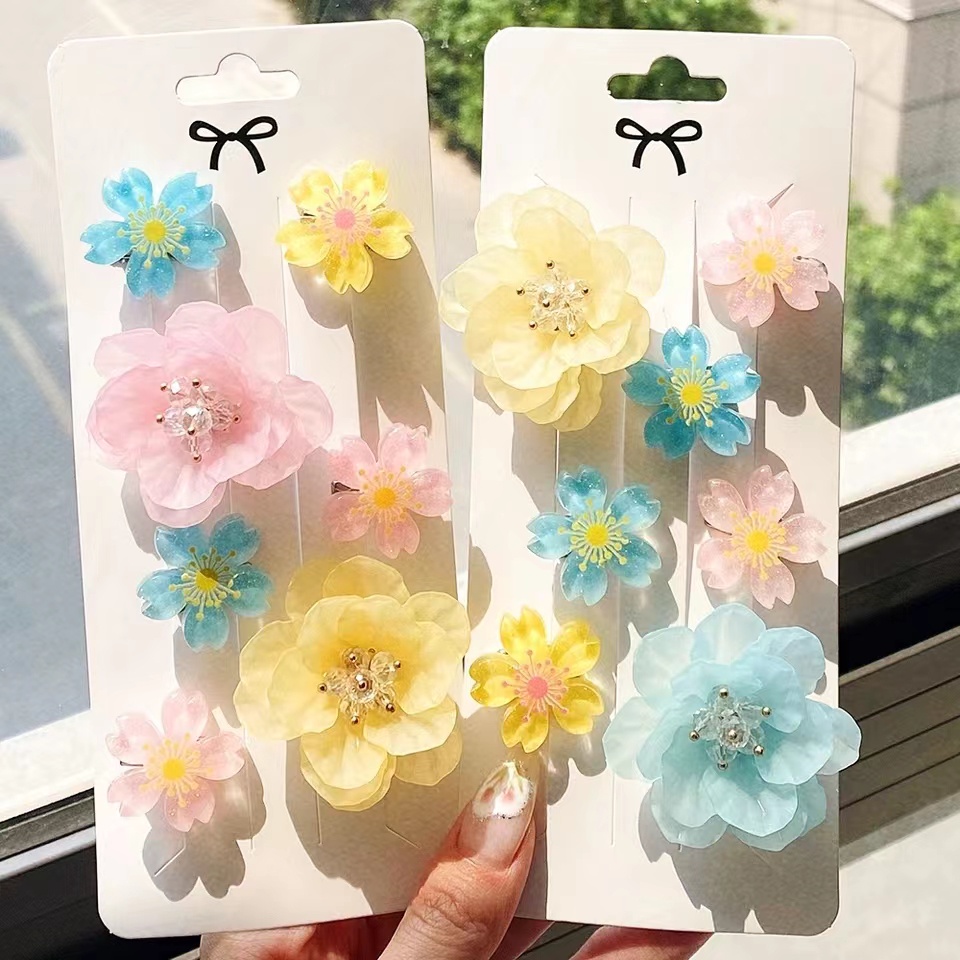 Kẹp Tóc Hình Hoa Anh Đào Dễ Thương Phong Cách Hàn Quốc Cho Bé Gái