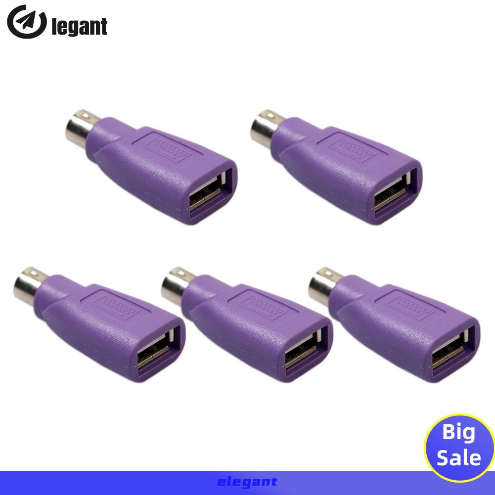 Set 2 / 5 Đầu Chuyển Đổi Từ Cổng Cắm Ps2 Sang Cổng Usb Tiện Dụng