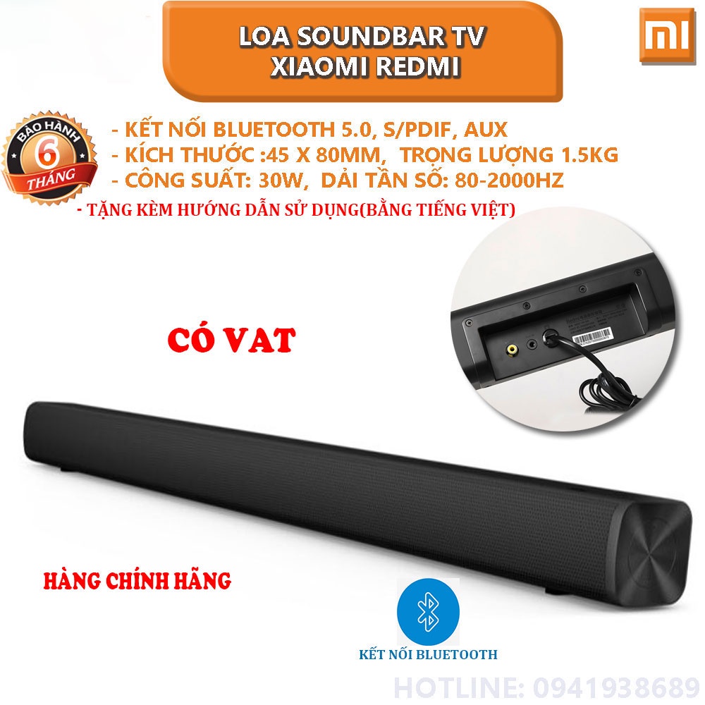 Loa thanh dài hỗ trợ Bluetooth 5.0, S/PDIF, AUX soundbar TV Xiaomi Redmi - Bảo hành 6 tháng - Shop giangdang123123