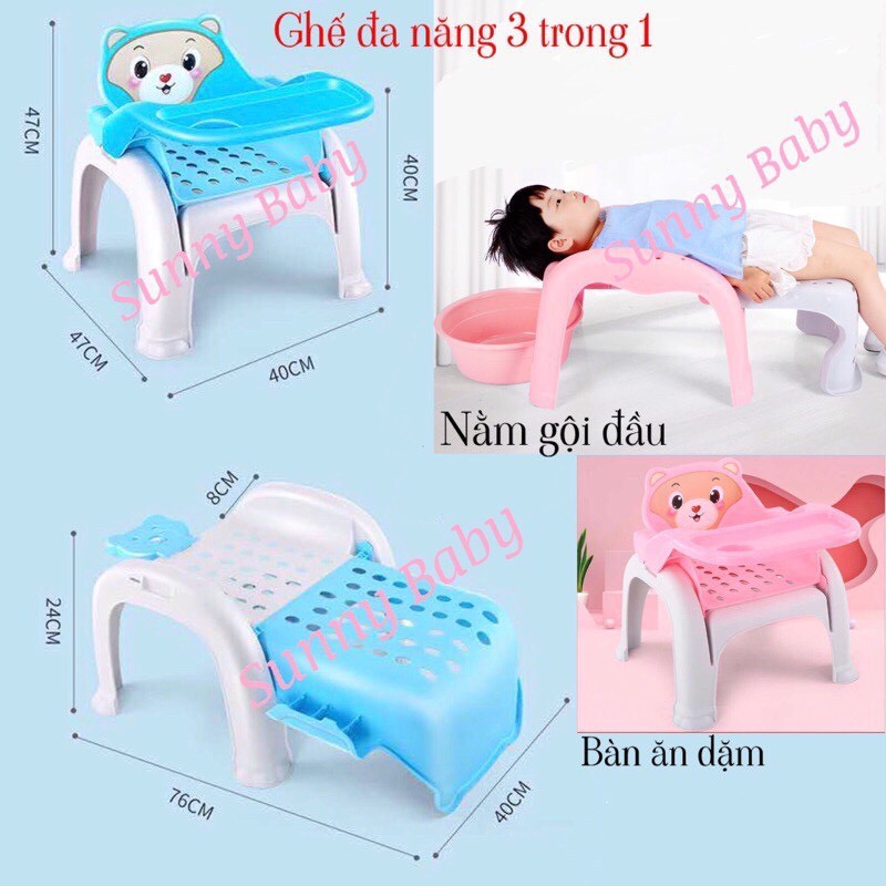 [Ghế đa năng 3in1] Ghế gội đầu - Ghế ăn dặm - Ghế ngồi chơi cho bé