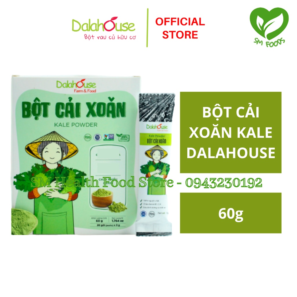 Bột Cải Xoăn Kale Sấy Lạnh Dalahouse 60g (20gói*3g)