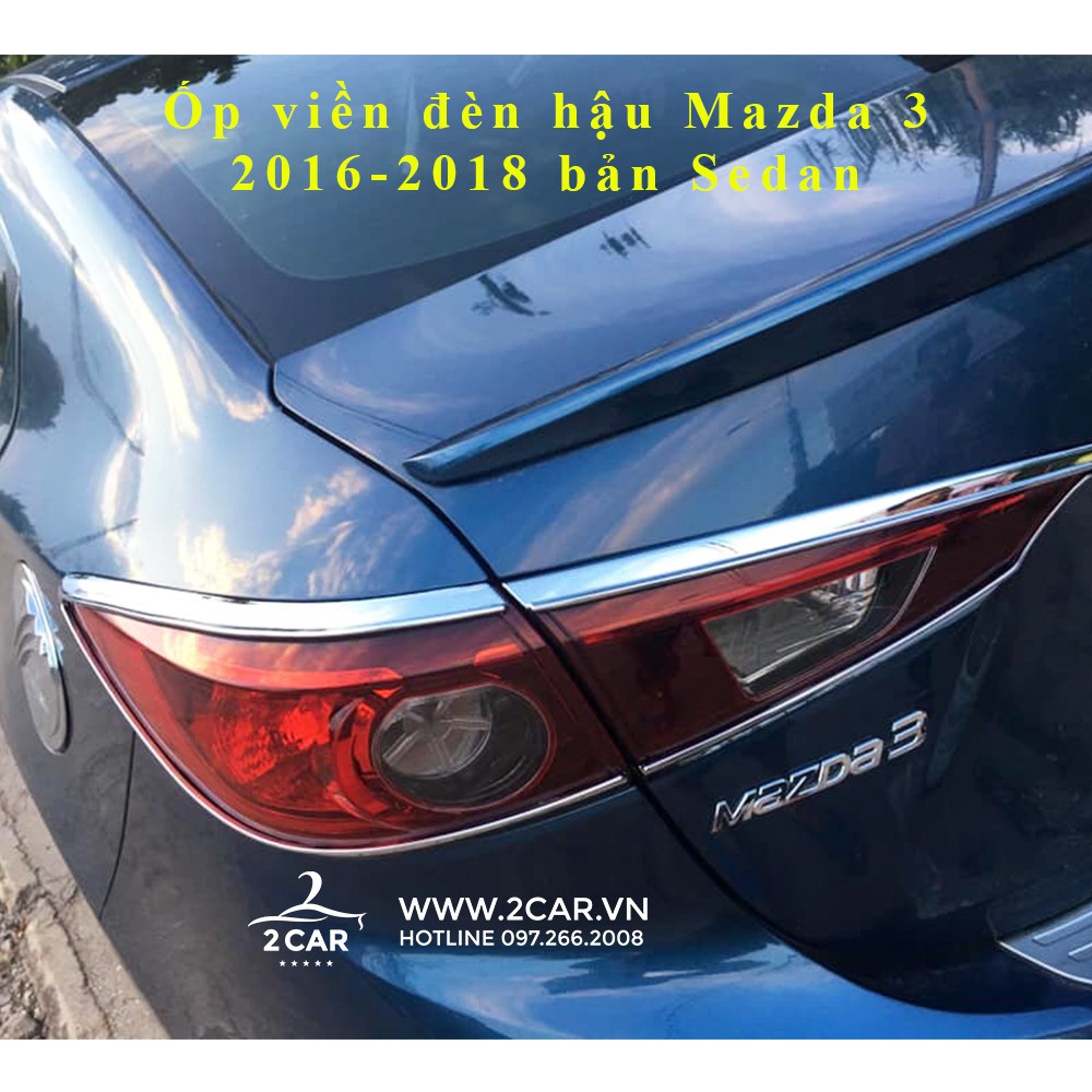 Ốp viền đèn pha + hậu xe Mazda 3 2016- 2018- 2019