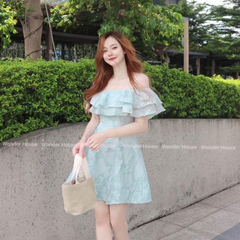 🌸🌸Váy trễ vai tơ hoa bèo xinhh hết nút❤❤