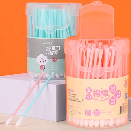 Set 100 Tăm Bông Hai Đầu Dùng Một Lần Đa Năng Tiện Lợi Dễ Sử Dụng