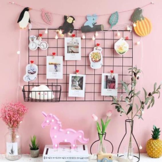 Tấm Lưới Trang Trí Treo Tường,Tấm Lưới Thép Lắp Ghép loại 1 ( Tặng đinh 3 chân)