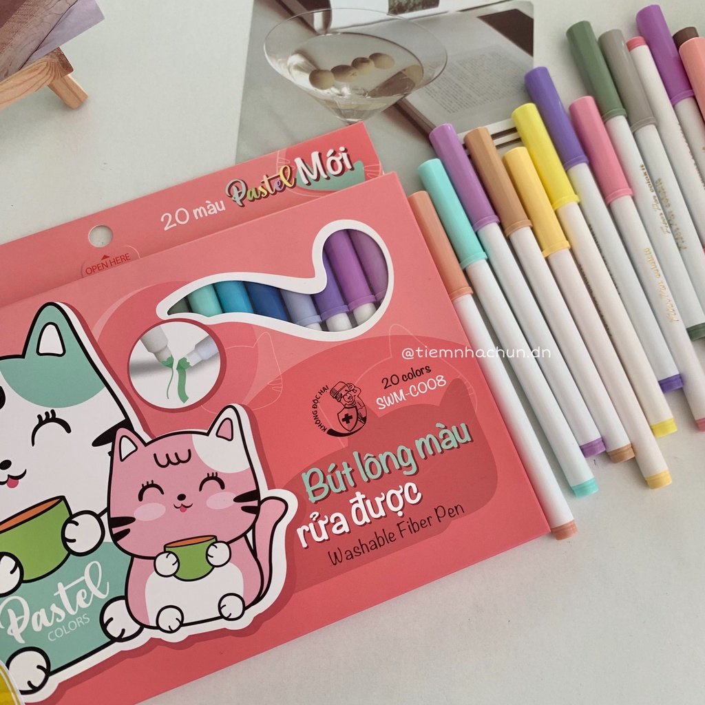 SET 20 BÚT PASTEL FIBER PEN MỚI MÀU KẸO NGỌT  - Tiệm nhà Chun