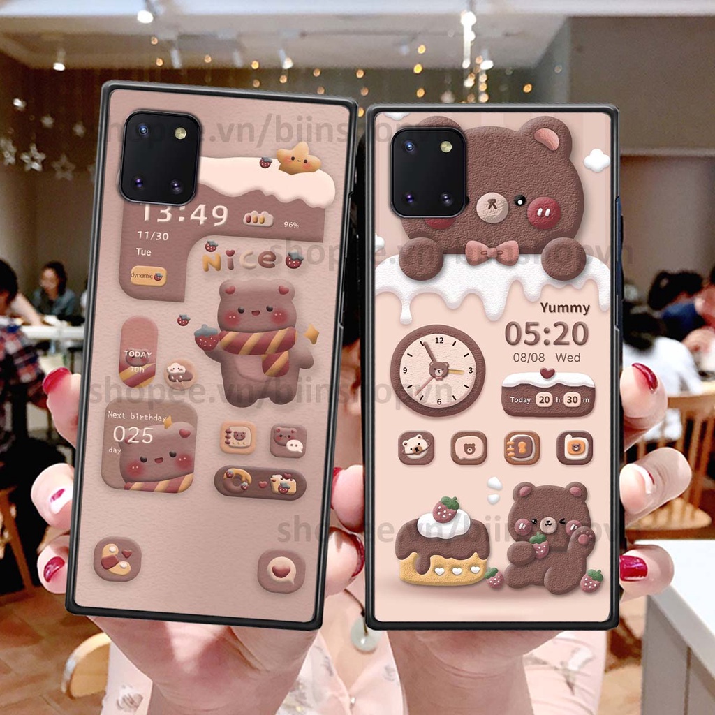 Ốp Samsung Note 10 Lite in 3D icon gấu nổi siêu xinh, siêu đáng yêu, cá tính phong cách