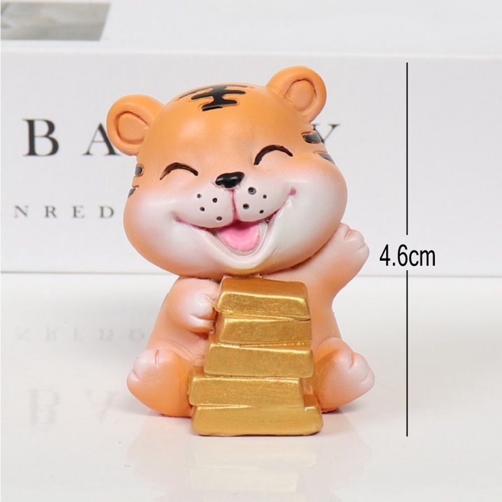 Tượng Trang Trí Bánh Kem Hình Con Hổ Mang Lại May Mắn Mini Để Bàn Trang Trí Năm Mới