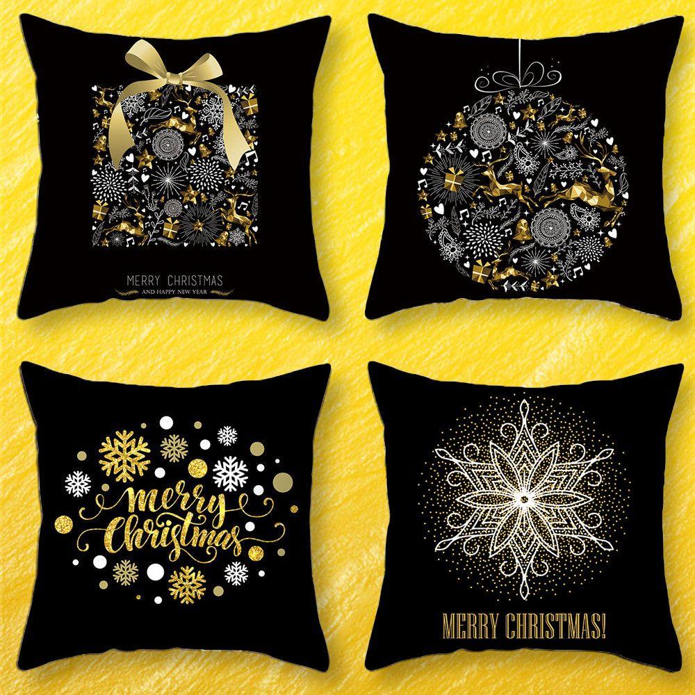 CONOPERY Vỏ Gối Hình Vuông Mềm Mại Phong Cách Giáng Sinh