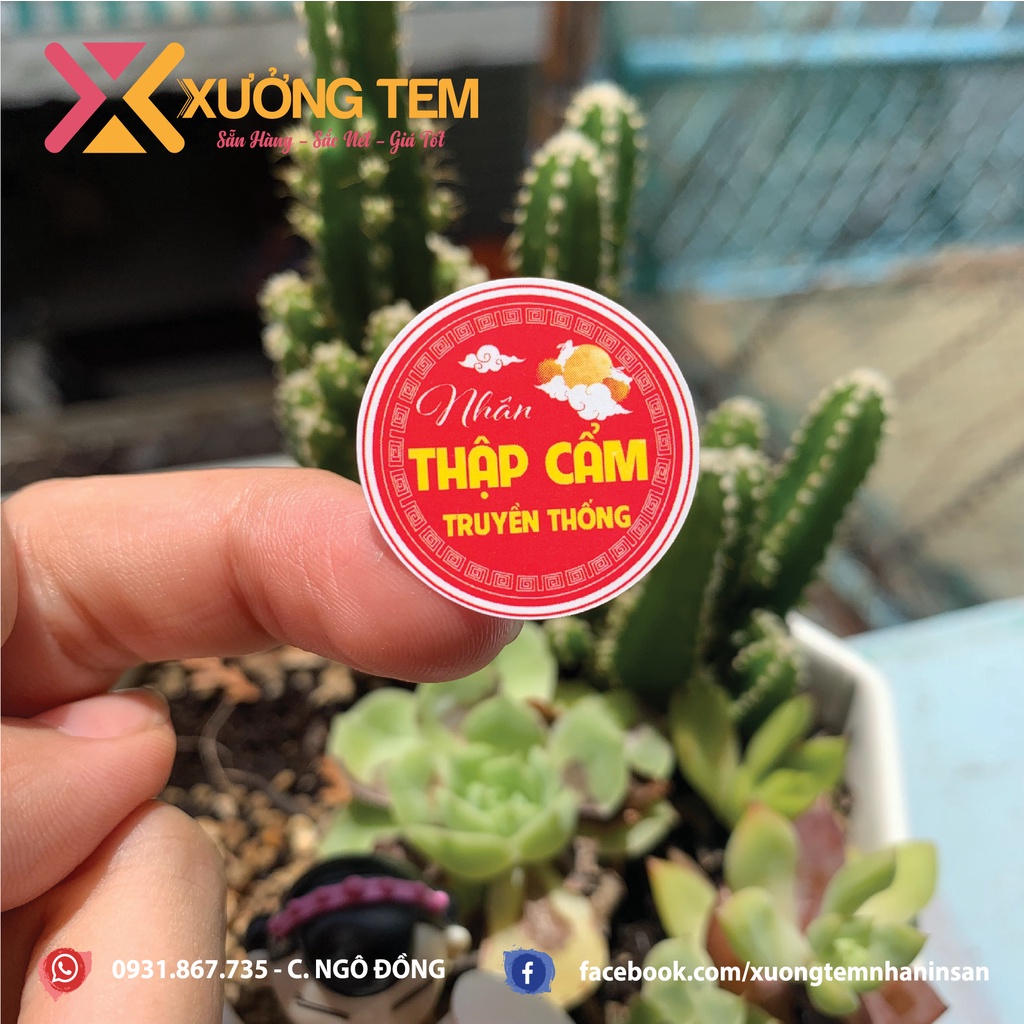 500 Tem Nhân Bánh Trung Thu 2.6 cm - Mẫu mới 2022