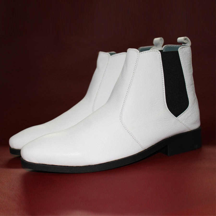 Giày boot nam màu trắng da bò thật .Bảo hành 12 tháng.Mã số: B187