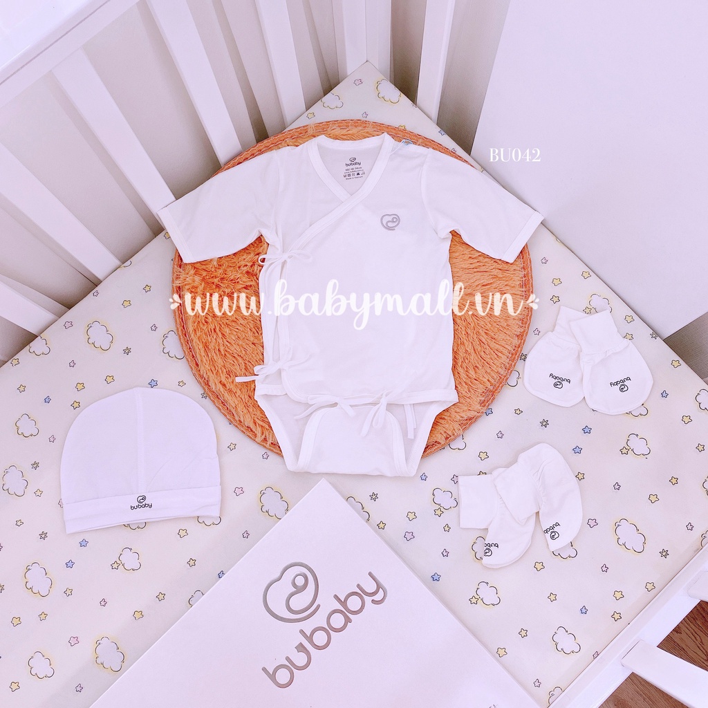 Bodychip Bubaby cài chéo ngắn tay vải siêu mát mịn size 3-5kg BU042