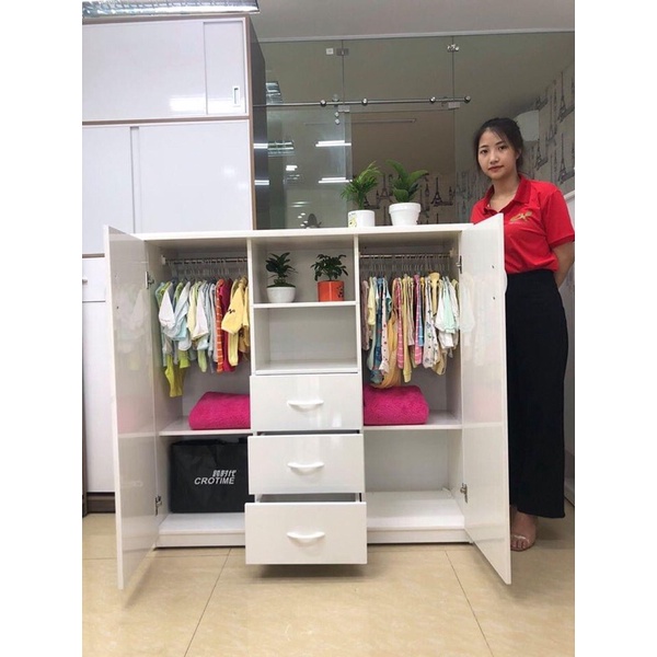 Tủ quần ao ngăn kéo 2 buồng cho bé trai bé gái BN05  Tủ nhựa đai loan chịu lực tốt nhất