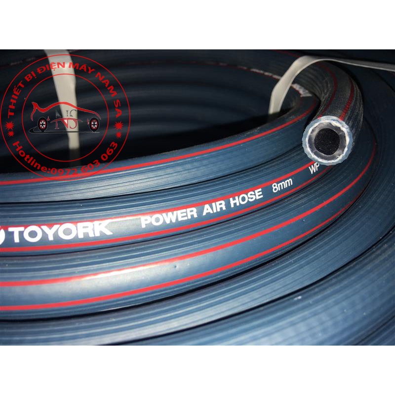 Dây dẫn khí nén Hàn Quốc Toyork 2 lớp bố vải phi 8 mm | giá 1 mét dài