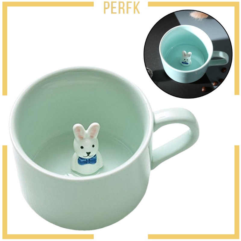 Cốc Sứ Uống Cà Phê / Trà Sữa In Hình Động Vật Hoạt Hình 3d Dễ Thương