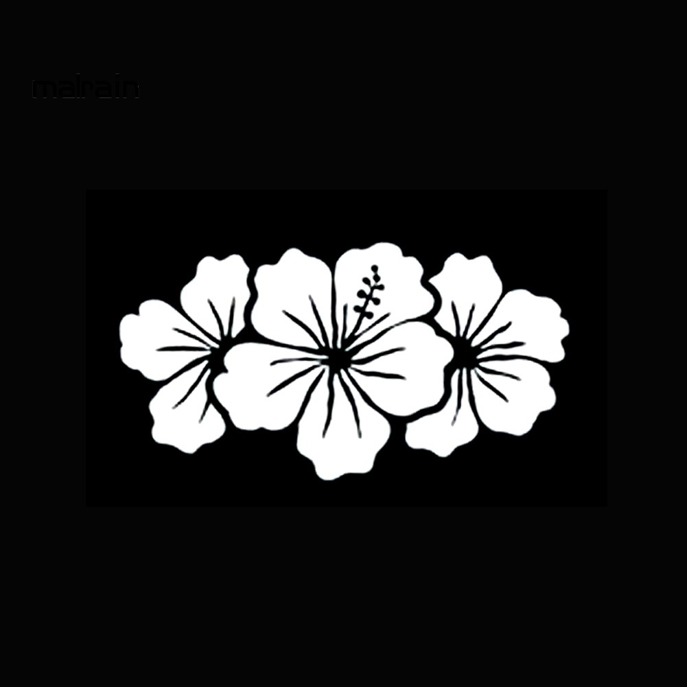 Sticker phản quang họa tiết hoa sen hoa dâm bụt trang trí cửa sổ xe ô tô